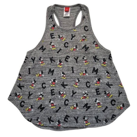 Disney Mickey Mouse Gray Racerback Tank Top Size Large - Picture 1 of 5
